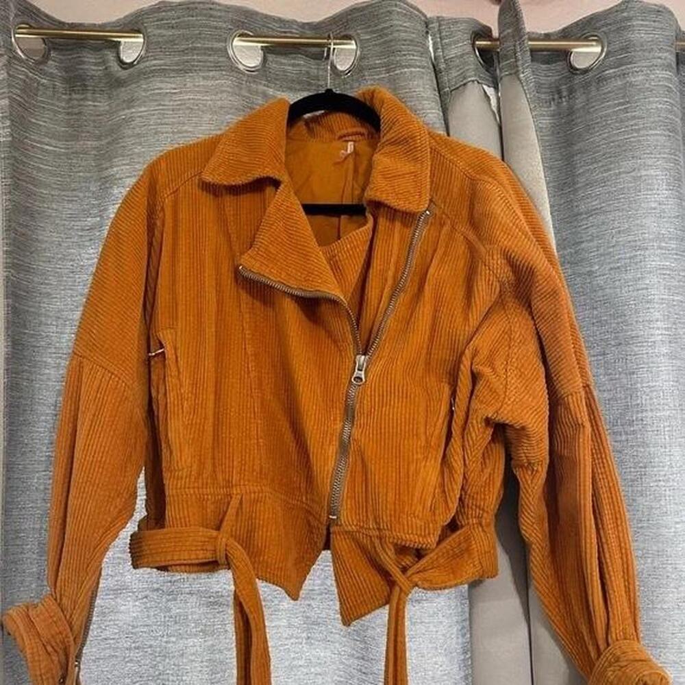 Free people orange corduroy jacket